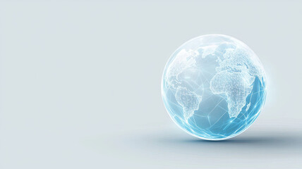 Futuristic glowing globe with digital network connections