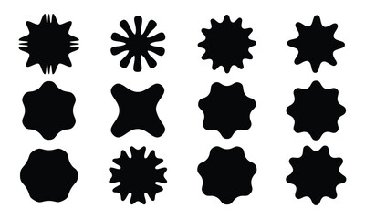 Set of colorful leaves frames with wiggly borders. Jagged rectangular shape element set. Geometric zig zag wavy label with zigzag edges