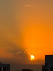 sunset over the city