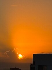 sunset over the city