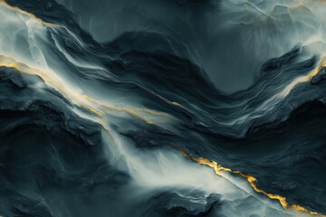 Seamless South Onyx abstract digital artwork featuring swirling dark and light textures with golden...