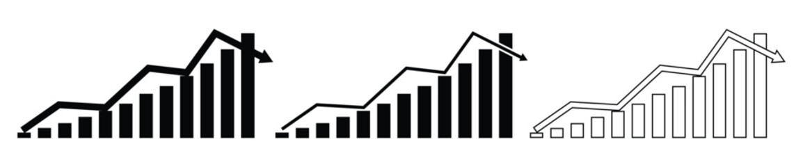 Business sale growth bar with arrow. upward graph, timeline graph, business growth, graph, growth chart, Business success graph chart. Vector illustration.