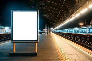 Creative Uses for Night Views of Train Stations with Empty Advertising Spaces