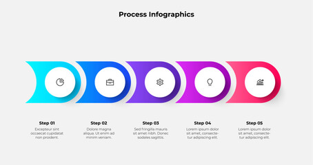 Illustrative 5 step infographic. Perfect for presentations, data visualization, and organizational representation