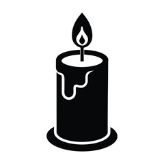 burning candle silhouette vector illustration isolated on white background