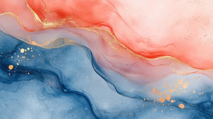 Fototapeta premium Fluid Red and Blue Abstract Background, Modern Art, Digital Design, Sophisticated Aesthetic, Creative Perspective