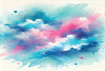 Dreamy Watercolor Bliss with Soft Pastel Strokes and Vibrant Splashes