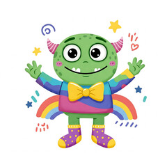 Fototapeta premium print for children's t-shirt funny cartoon monster