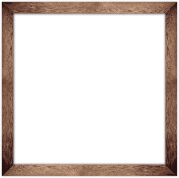 Natural Wood Photo Frame Isolated on Transparent Background