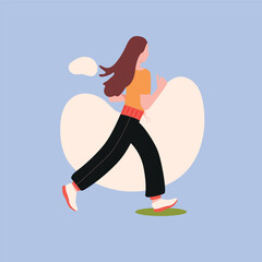 woman running illustration