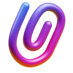 paperclip 3d icon. office stationery illustration in 3d render illusraion style