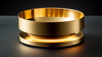 Elegant gold bowl lamp with subtle light