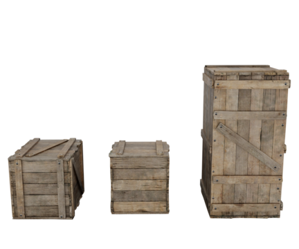 3d rendering wooden boxes