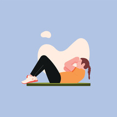 woman stretching illustration
