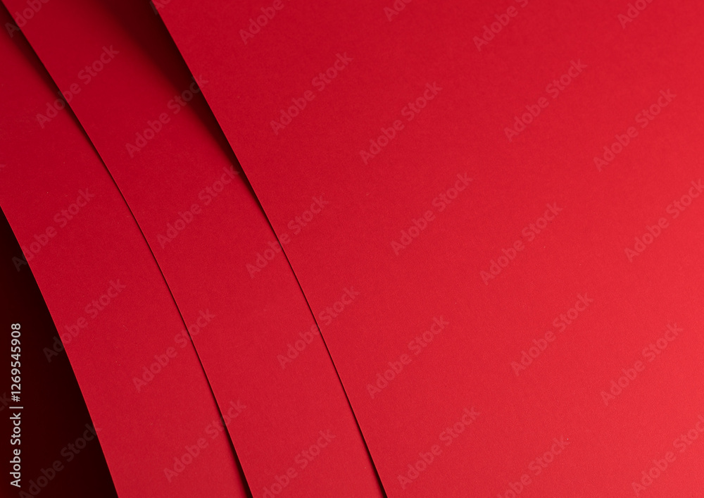 Poster bold scarlet red paper background with a deep matte texture and overlapping folds. vibrant crimson a