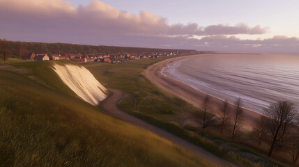 sunset over the river