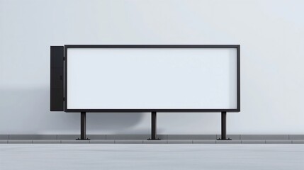 Fototapeta premium modern blank billboard on white wall for advertising mockup display
