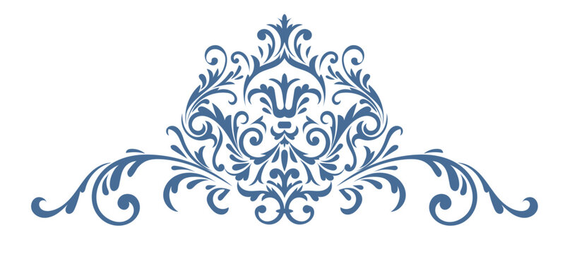 Vintage rococo decor with leaves and swirls. Victorian  arabesque 