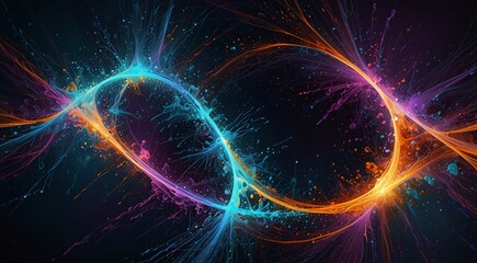 Fototapeta premium Abstract Neon Light Energy Swirls on Dark Background
