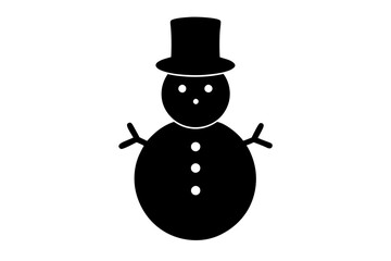 Christmas Snowman icon silhouette