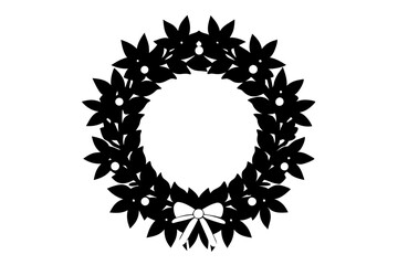 Christmas Wreath vector icon silhouette