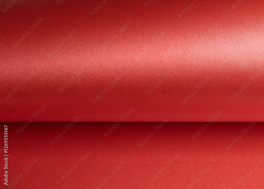 Poster fiery crimson paper background with a pearlescent, glossy texture and layered curved folds. rich rub