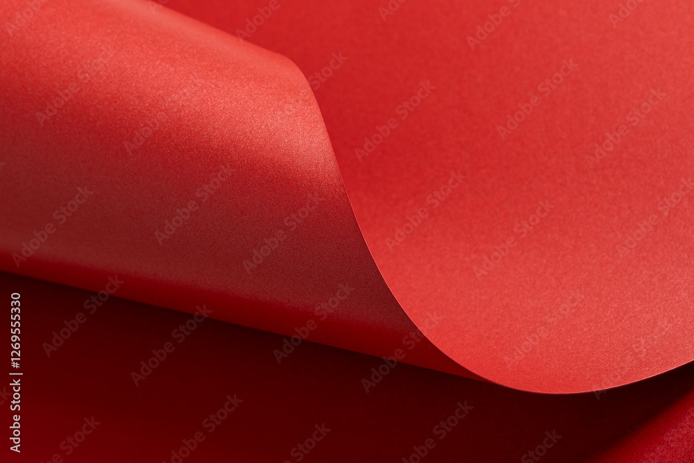 Poster fiery crimson paper background with a pearlescent, glossy texture and shimmering wavy edges. rich sc
