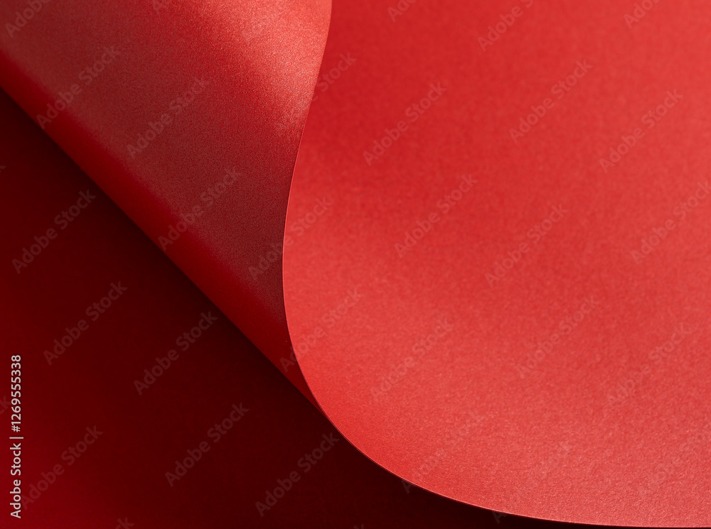 Poster fiery crimson paper background with a pearlescent, glossy texture and shimmering wavy edges. rich sc