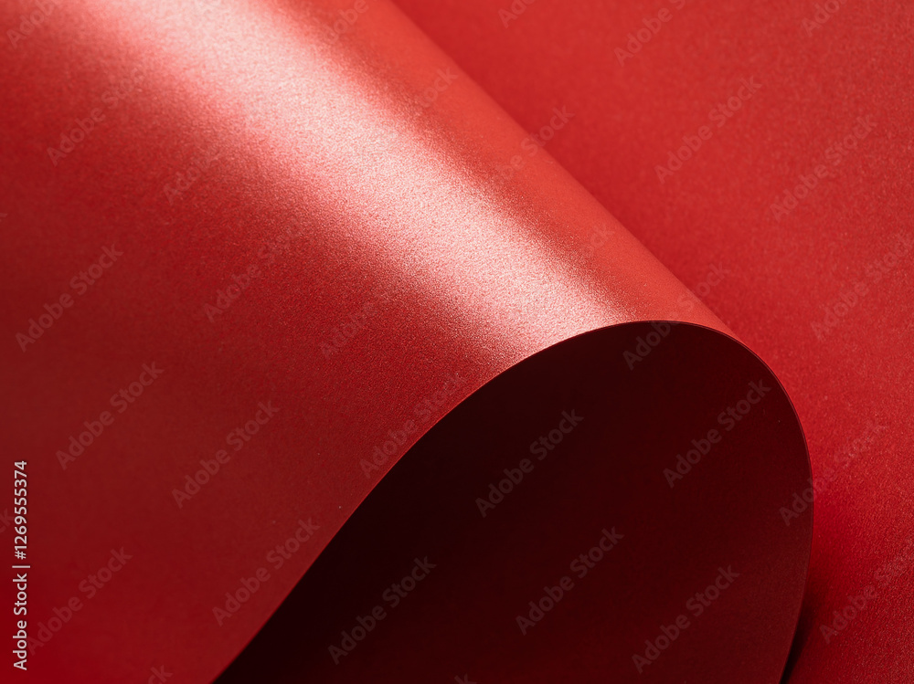 Poster fiery crimson paper background with a pearlescent, glossy texture and shimmering wavy edges. rich sc