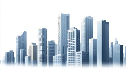 Fototapeta premium Cityscape Skyline Illustration, Urban Development, Modern Architecture, Background for Real Estate
