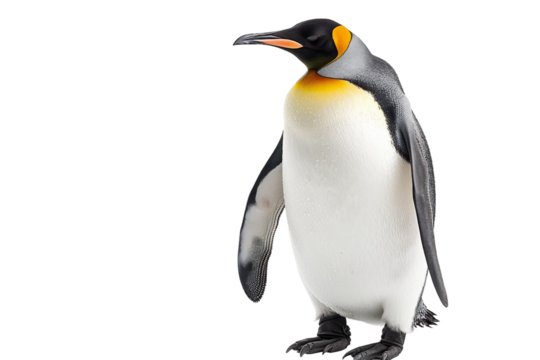 Adorable Penguin Sliding on Ice Isolated on Transparent Background