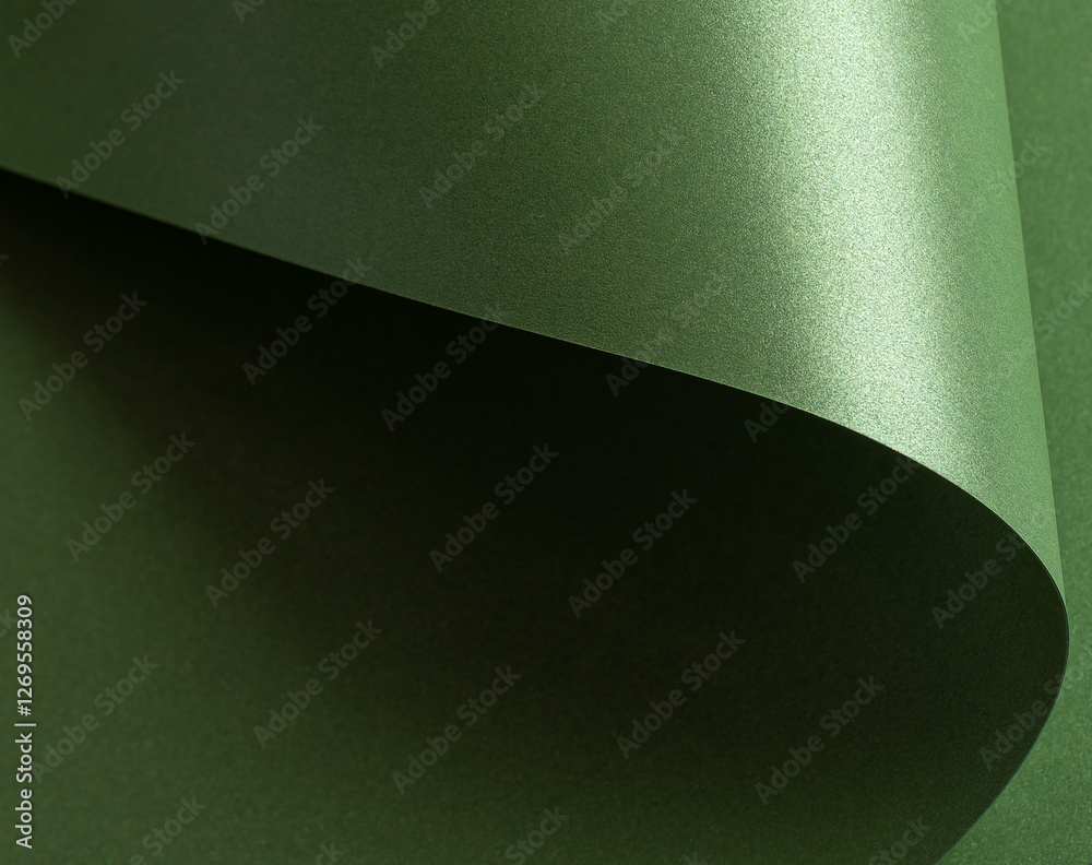 Leinwandbilder forest green paper background with a pearlescent, glossy texture and shimmering wavy edges. rich bas