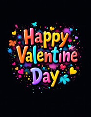 Obraz premium happy valentine day graphic design vibrant colorfu