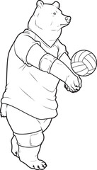 Bear Volleyball player Volleyball Animal Vector Graphic Art Illustration