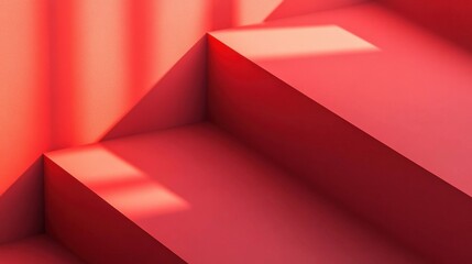 Obraz premium Modern Red Background with Diagonal Lines and Shadows for Elegant Design, Studio Setting, Graphic Content