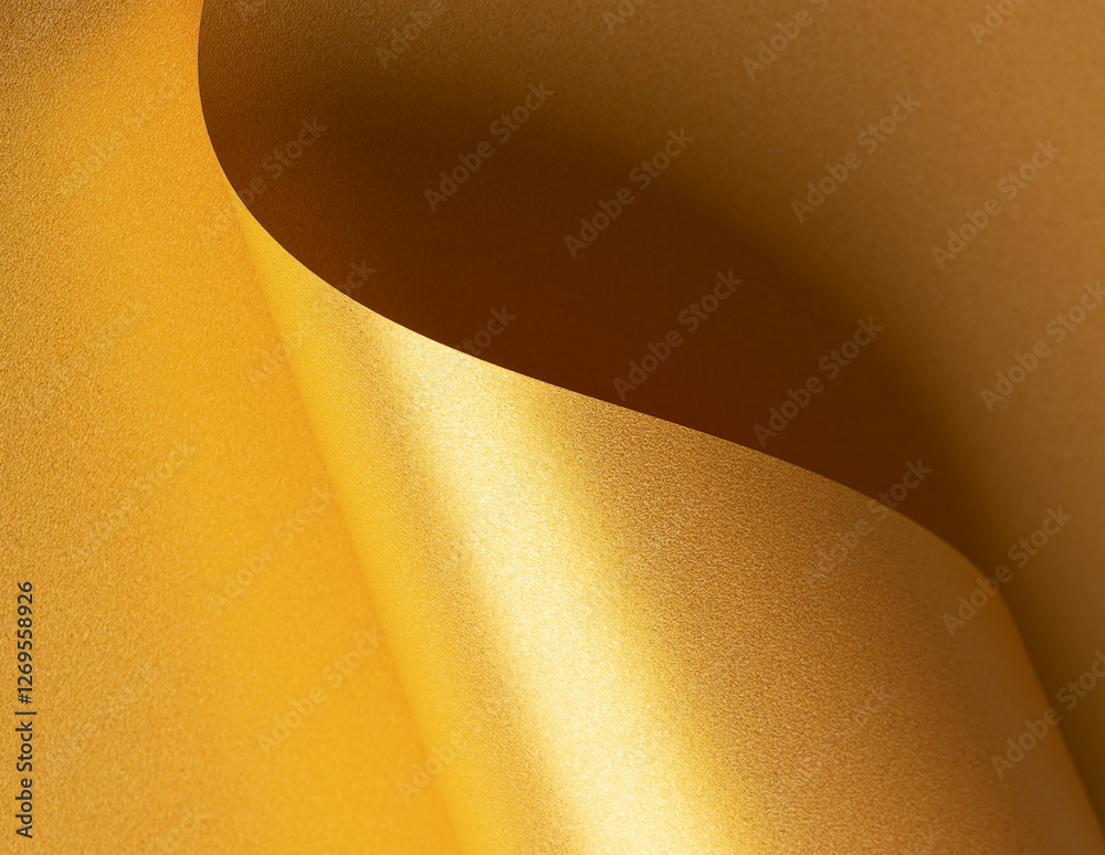 Aufkleber golden saffron paper background with a pearlescent, glossy texture and shimmering edges. radiant hon