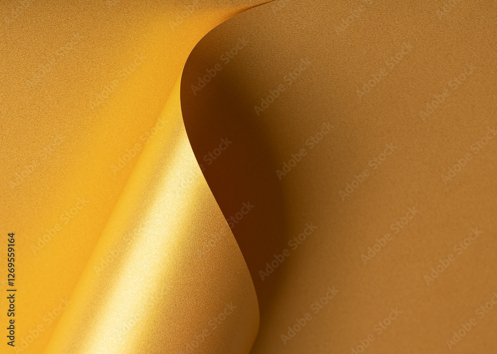 Aufkleber golden saffron paper background with a pearlescent, glossy texture and shimmering edges. radiant hon