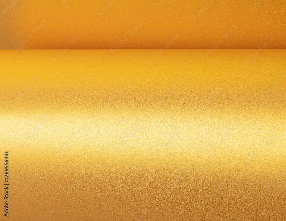 Aufkleber golden saffron paper background with a pearlescent, glossy texture and shimmering folds. radiant hon
