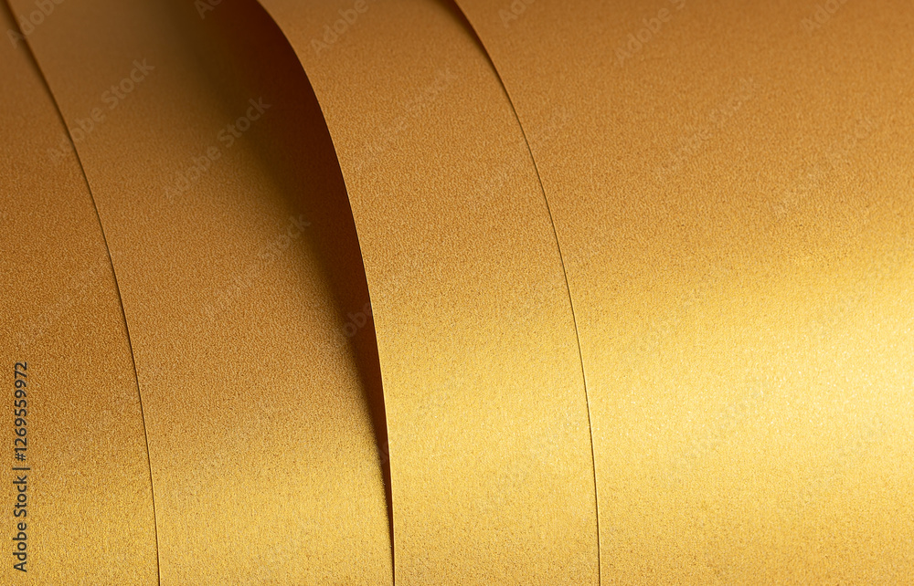 Aufkleber golden saffron paper background with a pearlescent, glossy texture and shimmering reflections. radia