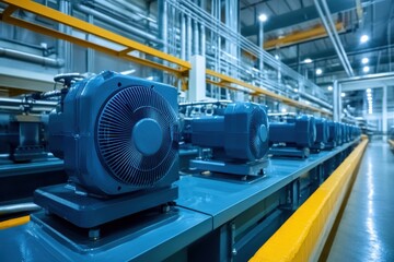 Spacious refrigeration space with electric motors and efficient water supply systems for industrial applications