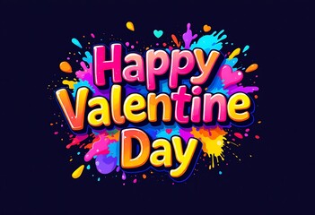 Fototapeta premium happy valentine day graphic design vibrant colorfu
