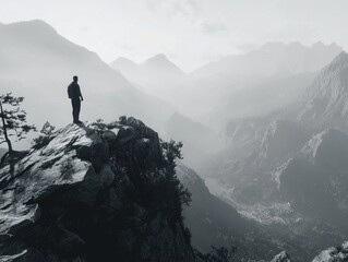 Mountain climber at summit