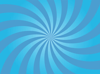 Blue Spiral Swirl Background With Light Sunburst