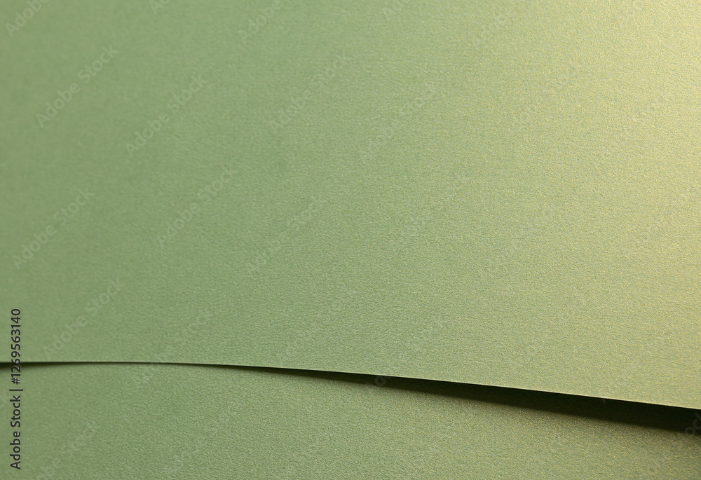 Aufkleber Muted olive green paper background with a smooth matte texture and layered folds. Soft sage and moss tones create a refined, elegant, and organic abstract composition with subtle geometric lines.