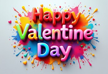  happy valentine day graphic design vibrant colorfu