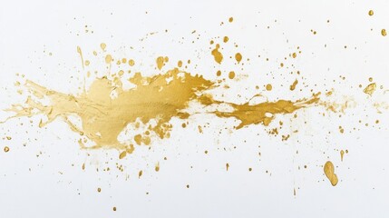 Artistic Gold Splatter on Smooth White Background, Abstract Design, High-End Aesthetic, Minimalist Style