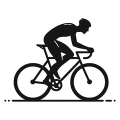 cyclist in action silhouette vector clip art design