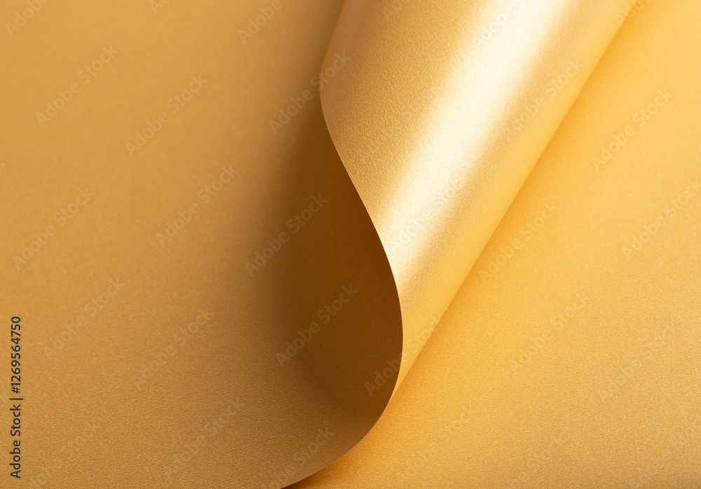 Aufkleber Pearlescent yellow paper background with a smooth, glossy texture and shimmering edges. Soft pastel tones create an elegant, chic, and harmonious abstract design.