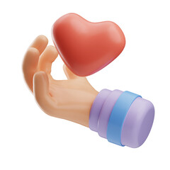 Stylish Hand with Heart Emoji