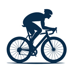 cyclist in action silhouette vector clip art design
